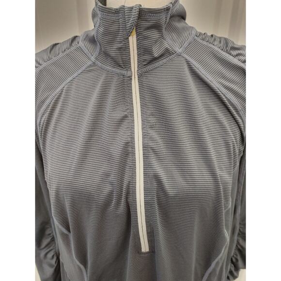 Zella Top Activewear Jacket Mock Neck Long Sleeve Half Zip Striped Pullover 1X - Picture 2 of 6